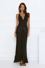 Radiant Soir茅e Maxi Dress Black